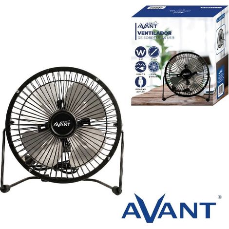 VENTILADOR USB AVANT 3W - 15cm - NEGRO