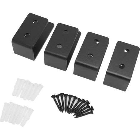 Lot de 4 supports de barre de sécurité en acier robuste, fixation pour porte de grange, abri ou garage (1/5)