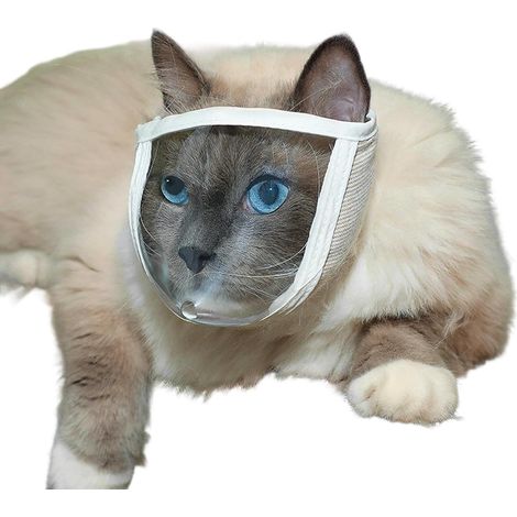 Museruola per gatti Protezione morbida per la toelettatura Cappuccio protettivo per gatti di piccola taglia per prevenire i morsi, per visite veterinarie, casa, interni, taglio delle unghie, bagno e (1/5)