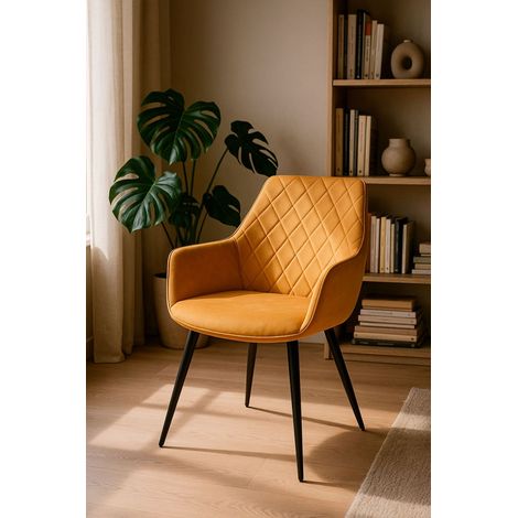 Sillas Comedor - Silla Kres Terciopelo - Mostaza (1/5)