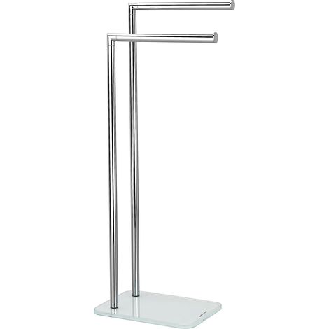 Piantana da terra porta salviette porta asciugamani vetro bianco mod. Zero (1/4)