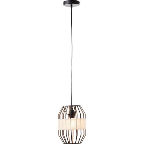 BRILLIANT Lampe, Slope Pendelleuchte 23cm schwarz/natur, 1x A60, E27, 40W, Kabel kürzbar / in der Höhe einstellbar (1/5)