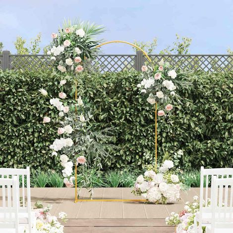 vidaXL  Wedding Arch  Gold 100 x 39 x 200 cm Steel (1/5)