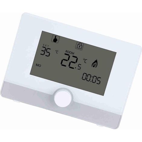 Thermostat Chaudiere Gaz,Termostato Caldaia Régulateur De Température Programmable Pour Système De Chauffage Bo Suspendu Au Mur Noir (White) (1/5)