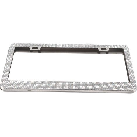 2 Cadres de plaque d'immatriculation scintillants en acier inoxydable avec strass, accessoires extérieurs pour voiture (1/5)