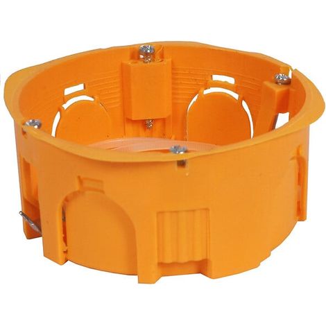 Boitier encastrement mur creux 1 poste orange diamètre 85mm