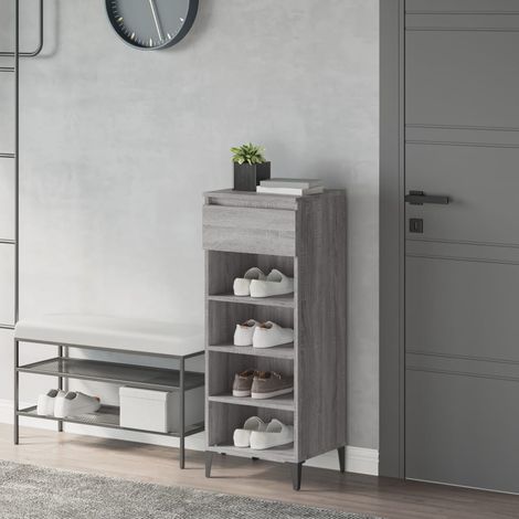 Meuble à Chaussures Étagère à Chaussures - Sonoma gris 40x36x105 cm Bois ingénierie BV254781 - BonneVie (1/5)