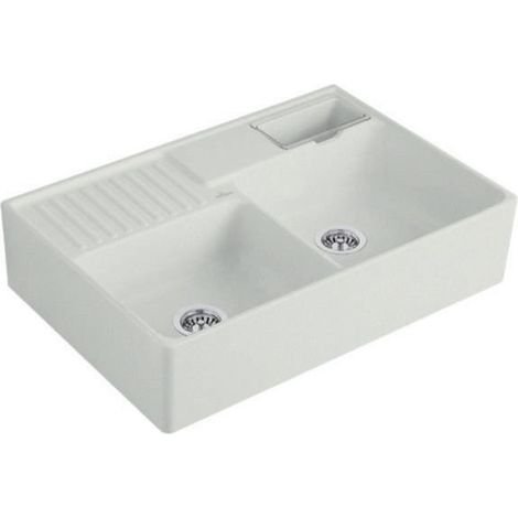 Lavello Tradition (2 vasche), Moduli, 895 x 220 x 630 mm, Installazione su mobile o fissata a parete, 2 vasche chiudibili, inclusa Scola salsa trasparente, Piletta automatica e Set fissaggio vapore