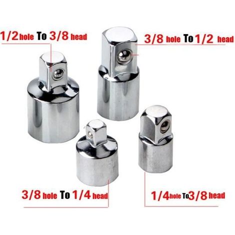 4 PIÈCES - Adaptateur de cliquet à douille pour clé à cliquet, convertisseur 1-4, 3-8, 1-2, CR V pouces, adap-Ywey (1/4)