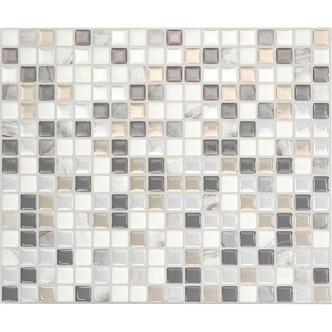 Selbstklebende Wandfliesen x4, 29,54x24,76cm - Smart Tiles Minimo Noche Klebefliesen 3D Fliesenaufkleber für Bad & Küche