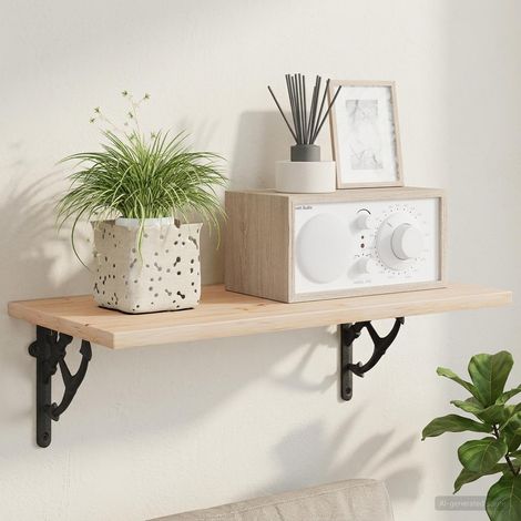vidaXL Soportes para estanterías de pared 12 uds. Negro (1/5)
