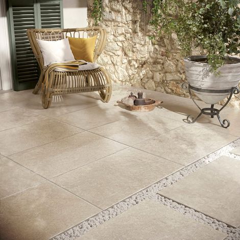Grès cérame - CHANTILLY 2 - CREME - Grip - 60x9060x90 (1/2)