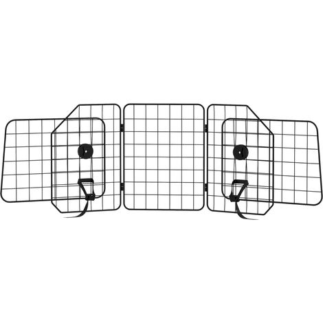 Portail pour chiens  facile à assembler  réglable 93150cm  pliable  noir  acier (1/5)