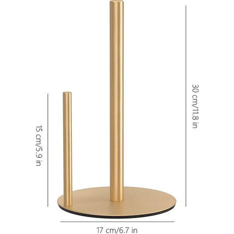 Distributeur de papier essuie-tout haut de gamme en acier inoxydable avec base lestée, à poser sur le plan de travail, idéal pour l'organisation de la cuisine et de la salle de bain, en acier inoxydab (1/5)