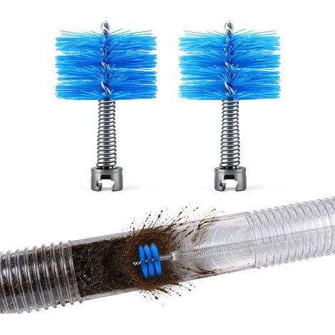 2 pcs Brosse de Nettoyage Flexible Compatible Spirale 12mm 16mm Brosse Canalisation en Acier Inoxydable et Nylon Anticorrosion Tuyau Goupillon Canalisation Conduites Courbes et Complexes 30-70mm (1/5)