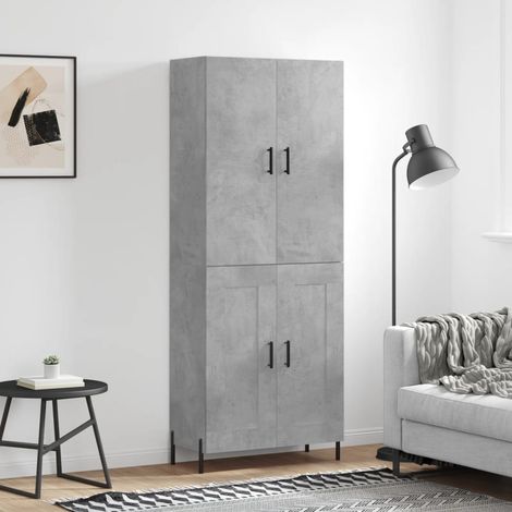 Buffet de Salon,Buffet Commode industriel haut Gris béton 69,5x34x180 cm Bois d'ingénierie -QS26868 (1/5)