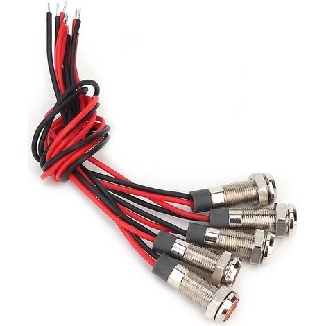 Packung mit 5 IP66 6mm wasserdichten LED-Lampen, Metallsignalleuchte mit 1NO-Kabel (DC36V) (1/5)