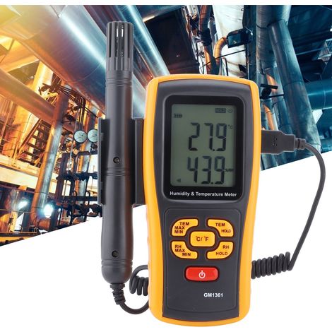 GM1361 Thermomètre et hygromètre électronique portable industriel, compatible avec les thermomètres à thermocouple de type K (1/5)