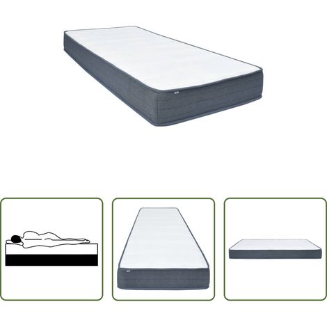 Matelas en mousse - Matelas de sommier à lattes 160x80x20 cm mi-doux tissu (1/5)