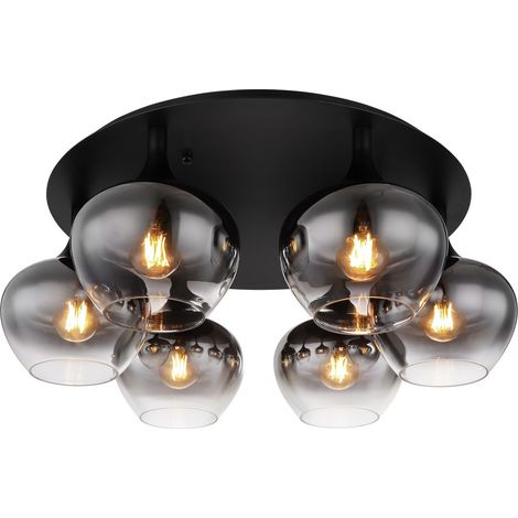 Globo - deckenleuchte - Maxy - schwarz - glas rauchglas - Ø 65cm (1/5)