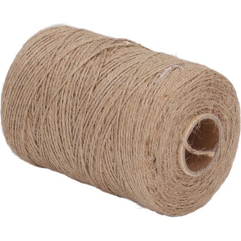 Corde de jute résistante en chanvre, 2 mm, 2 brins, 300 mètres, idéale pour la sécurité, les loisirs créatifs, le jardinage et autres applications. (1/5)