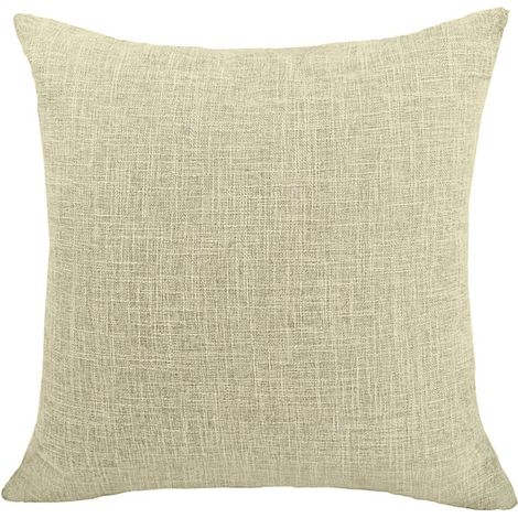 ZOLGINAH Housses de Coussin Coton Lin en Couleur Unie Throw Pillow Case Chambre Salon Sofa Décoration de Maison Carré Taie d'oreiller Invisible Fermeture à glissière Beige 40X60CM (1/5)