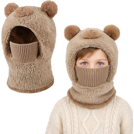 Kinder Sturmhaube mit Bärenohren für 4-12 Jahre, winddicht & warm (1/5)