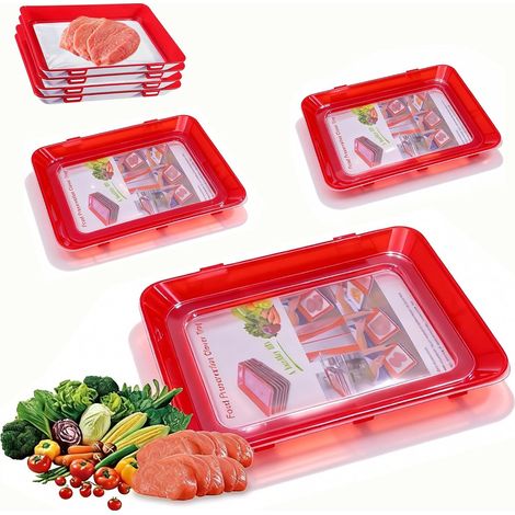 3 Pièces Boite a Jambon, Boite Rangement Frigo (Rouge) (1/5)