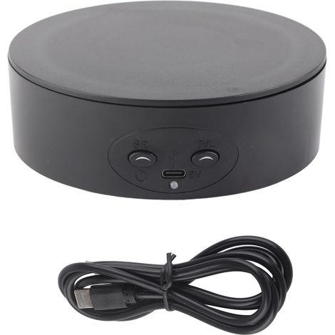 360 Degree Rotating Display Stand Maximum Load 6.6lb Electric Rotating Turntable for Wine Bottles Cosmetics WatchesBlack (1/5)