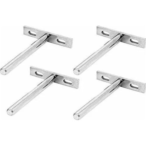 4Pcs Invisible Floating Shelf Bracket, Hidden T-Shaped Fixed Wall Shelf Bracket for Fixed Wood Shelf Support, DIY Invisible Wood Shelf-Wall Shelf (1/4)