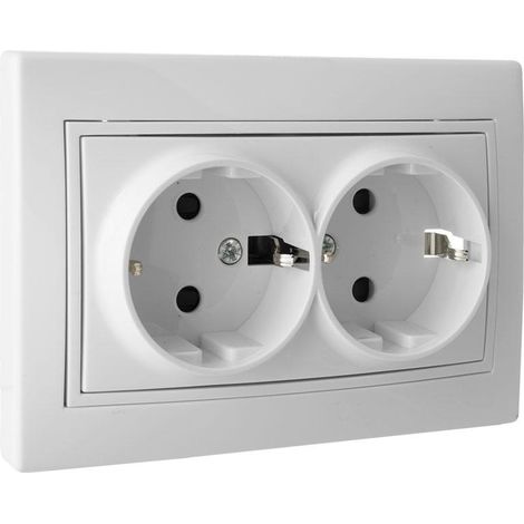 base doble bipolar modelo pacific 16a250v con obturador y embornamiento por tornillo