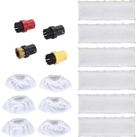 Rundbürsten-Mikrofasertuch-Set für Hand- und Bodendüsen von Kärcher SC EasyFix Dampfreiniger und Dampfmopp (16-teilig) (1/5)