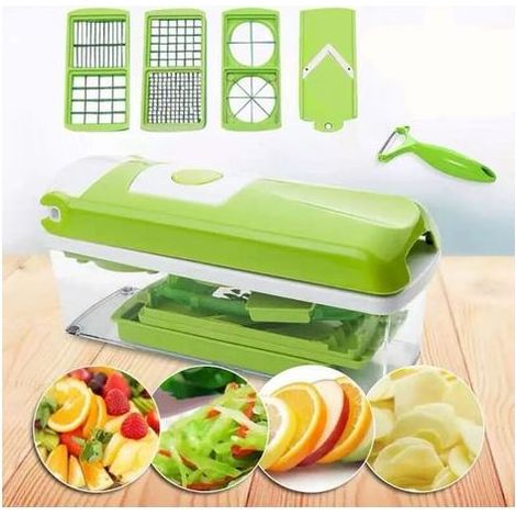 Accessoires cuisine et cuisson,Genius Nicer Dicer Smart (12 pcs.) en vert - coupe-légumes pour cubes, bâtonnets, tranches, lanières et quartiers - coupe-salade mandoline trancheuse à concombr (1/5)