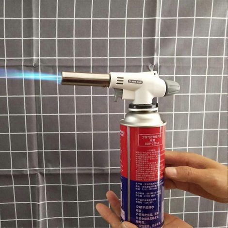Torche à gaz pour le camping, la pâtisserie et le barbecue, le soudage, allume-feu, brûleur à butane, flamme, pistolet à flamme pour le soudage et le chauffage (1/2)
