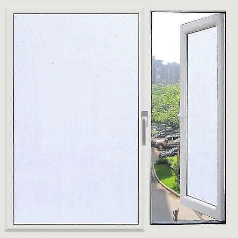 Film pour vitres Wabjtam, film de protection solaire pour verre dépoli, film amovible, adhérence statique, sans colle, film vinyle opaque, décoratif pour portes de salle de bain (1/5)