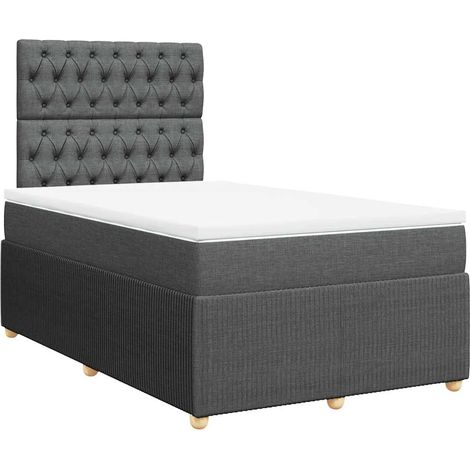 Maison Exclusive - Cama box spring con colchón tela gris oscuro 1 (1/5)