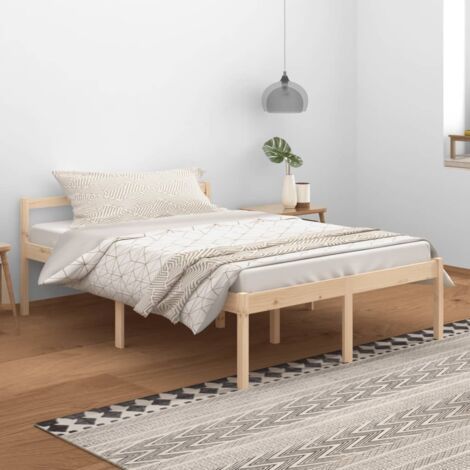 royaluxe-FIMEI Cadre de lit Bois de pin massif 140x200 cm (1/5)