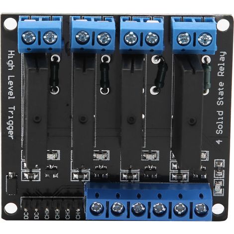Keenso Relais à Semi-conducteurs Déclencheur, Haut Niveau DC-AC Module de Relais Statique à 4 Canaux 5 V avec Fusible 2A (1/5)