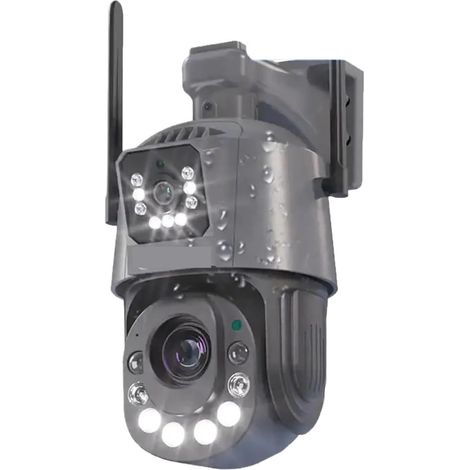 Caméra de sécurité à Domicile Caméra de Surveillance dôme IP PTZ, Zoom Optique 50x, for l'extérieur, 6MP, sans Fil, détection Humaine, Audio bidirectionnel(6MP Camera Add 128GB) (1/5)