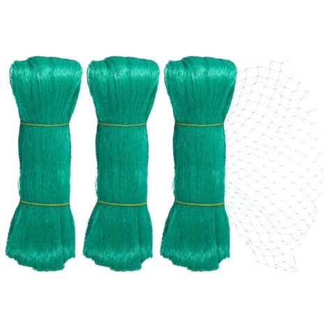 Vogelnetz, 3er Set, 10 x 4 m, engmaschiges Netz, 20x20 mm, Obstbaumnetz zur Vogelabwehr, Vogelschutznetz, grün (1/5)