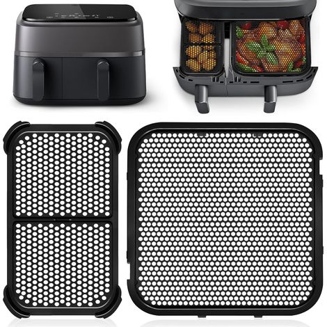 Zwei Silikonformen für die Philips Dual Basket Series 3000 Heißluftfritteuse (6L/3L) und zwei Zubehörteile für die Heißluftfritteuse.