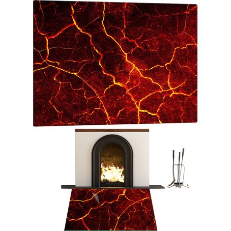 CHIMENEA DE CRISTAL TEMPLADO. DIMENSIONES DE LA BASE: 65x60cm. GRÁFICOS LAVA. (1/5)
