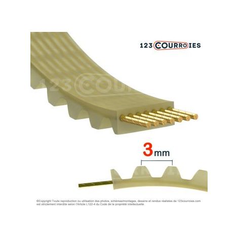 Courroie simple dentée super torque 225-S3M6-PUK