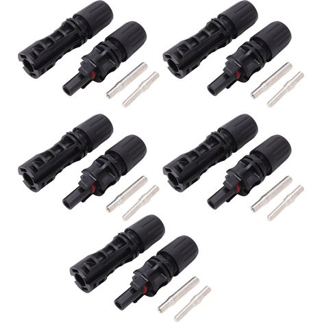 5 connecteurs solaires étanches IP67, doublés cuivre-étain, DC 1500V 50A 6-10mm² pour panneaux photovoltaïques (1/5)