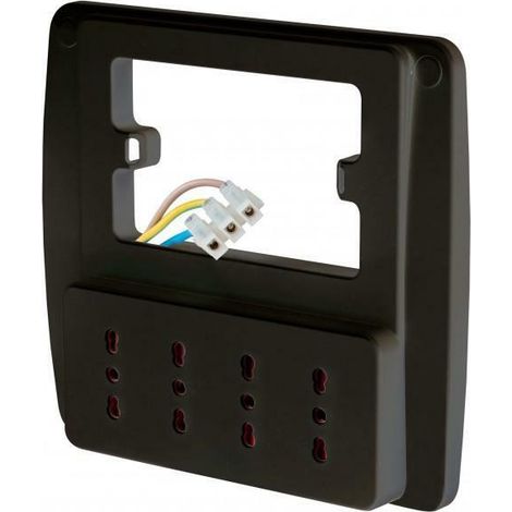 Multipresa da parete 4 posti bipasso colore nero rs94131