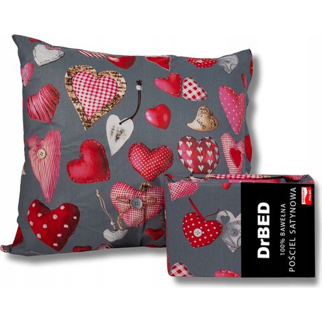 Juego de cama de algodón 160x200 SAN VALENTÍN 2 fundas de almohada 70x80 (1/4)