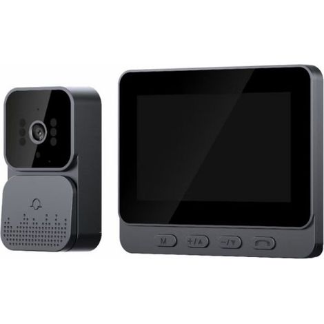 Kabellose Türklingel mit Kamera 1080P Video-Türsprechanlage kabellos mit IPS-Display von 4,3 Zoll (10,9 cm) ohne WLAN erforderlich, Video-Gegensprechanlage, Nachtsicht, Infrarot-Türklingel, kabellose