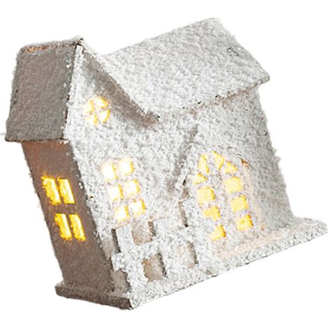 Arredamento per la casa in legno bianco, illuminazione a LED, parete d'accento