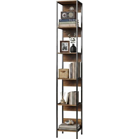 HOMCOM Libreria con Struttura in Metallo, Finitura in Legno Marrone (1/5)