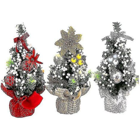(3 pièces) - Mini décorations de sapin de Noël de 20 cm - Cadeau pour enfants (1/5)
